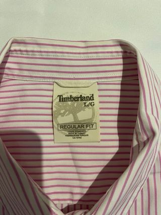 Timberland Pink Striped Oxford Shirt L Regular Fit
