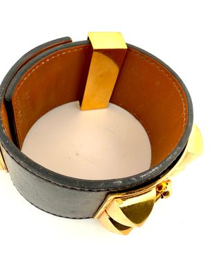 Brazalete Hermès Collier de Chien Negro/Oro