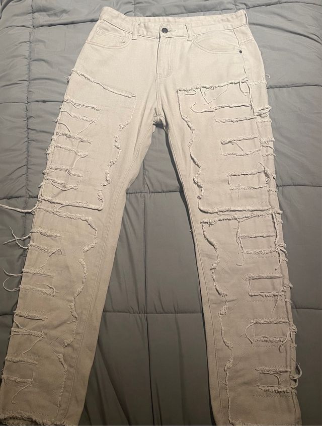 Pantalones rotos grises talla 32