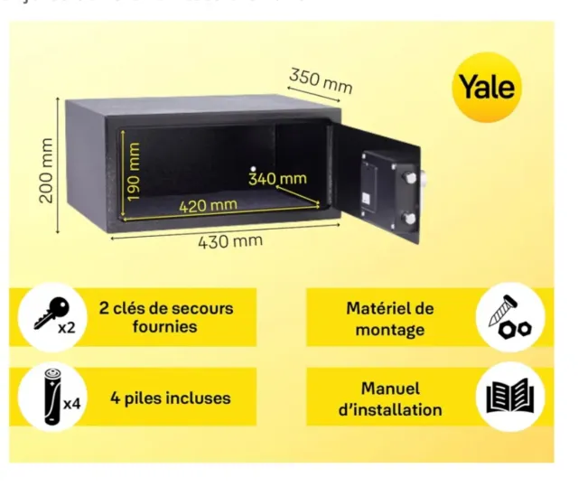 Yale Caja Fuerte Electrónica Portátil YLV/200/DB2