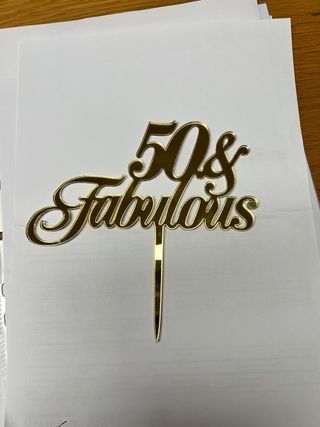 Topper torta 50 anni oro in plexiglas