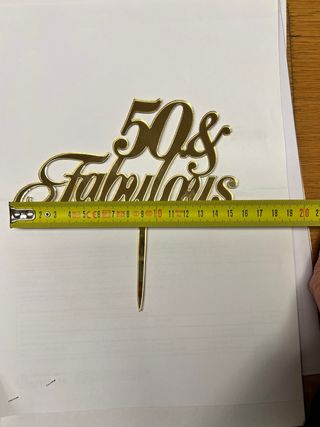 Topper torta 50 anni oro in plexiglas