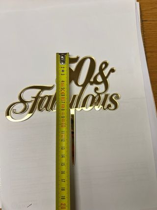 Topper torta 50 anni oro in plexiglas