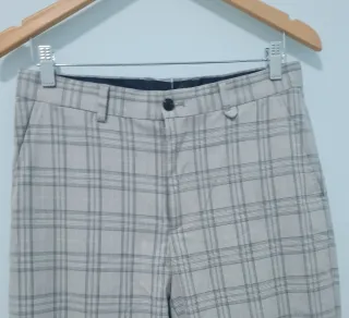 Pantalones Zara Hombre Cuadros Gris