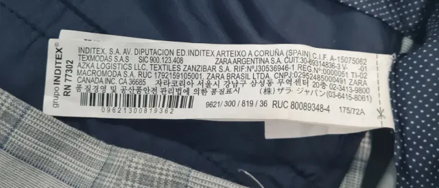 Pantalones Zara Hombre Cuadros Gris