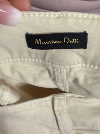 Pantalones Massimo Dutti Beige Mujer