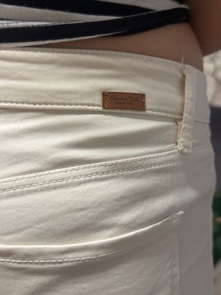 Pantalones Massimo Dutti Beige Mujer