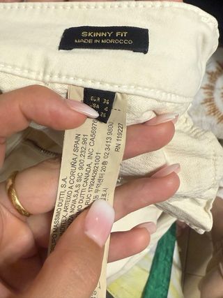 Pantalones Massimo Dutti Beige Mujer