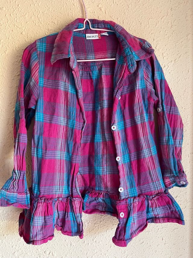 Camisa cuadros niña 4 años