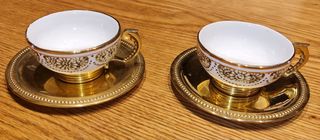 Tazza da caffè antiche dorate