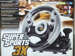 Volante y Pedales Xbox 360/PS3/PC Super Sport 3X
