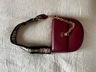 Bolso de piel Kalk granate