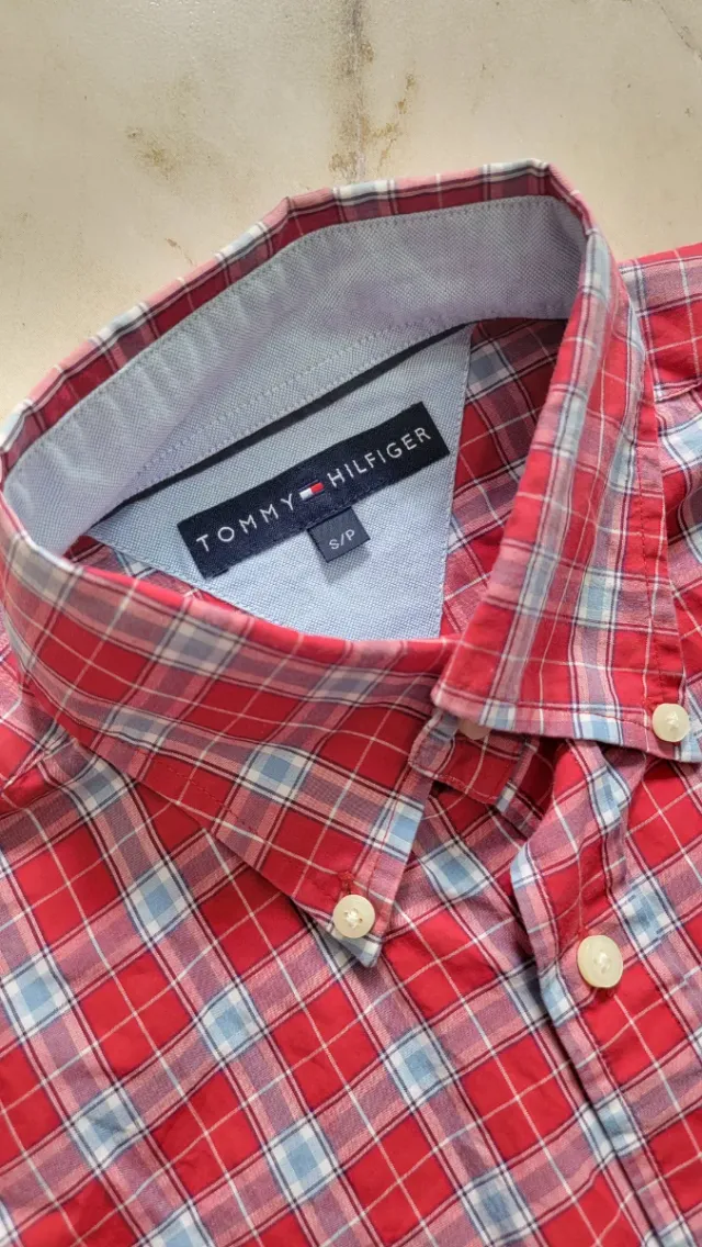 Camisa Tommy Hilfiger cuadros roja y azul
