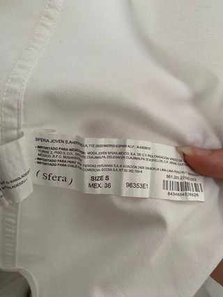 Camisa blanca hombre Sfera talla S