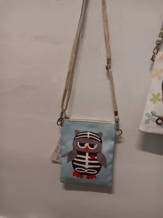 Bolso móvil búho esqueleto azul