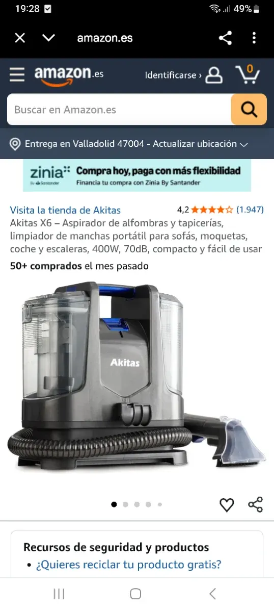 Limpia tapicería y aspiradora