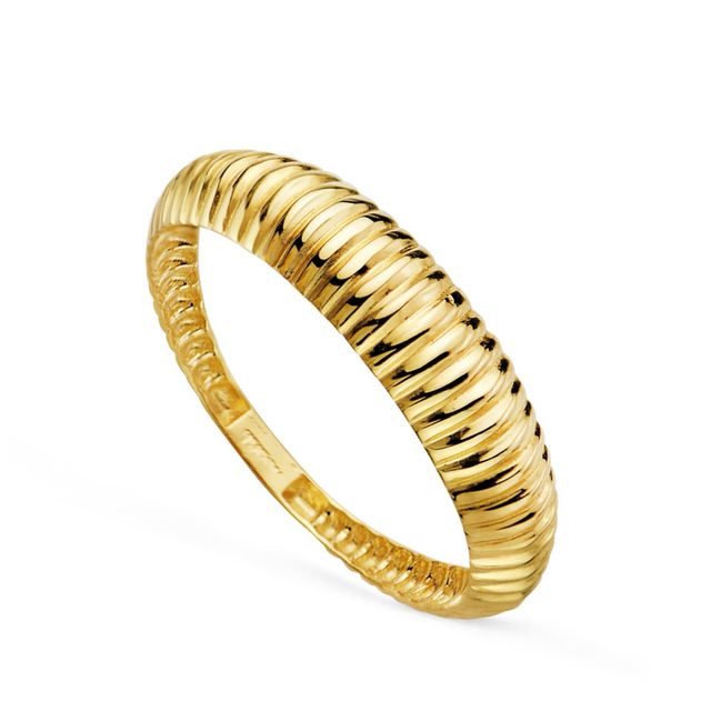 Sortija oro amarillo 18kt lisa gallones 5mm