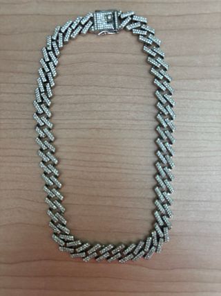 Collana Cubana Argento e Diamanti