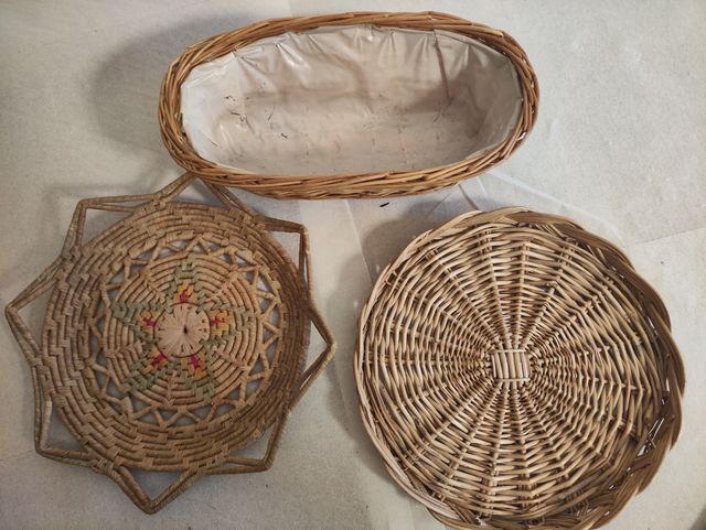 Set 3 Cesti Vimini Multicolore