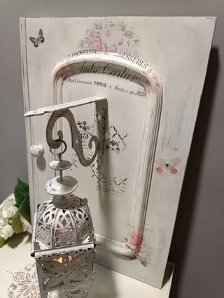 Cuadro Shabby Chic con Farolillo