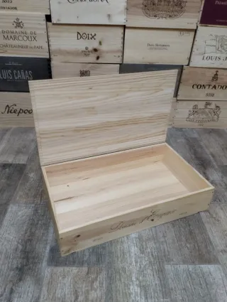 Scatola di legno grande con finestra sul coperchio