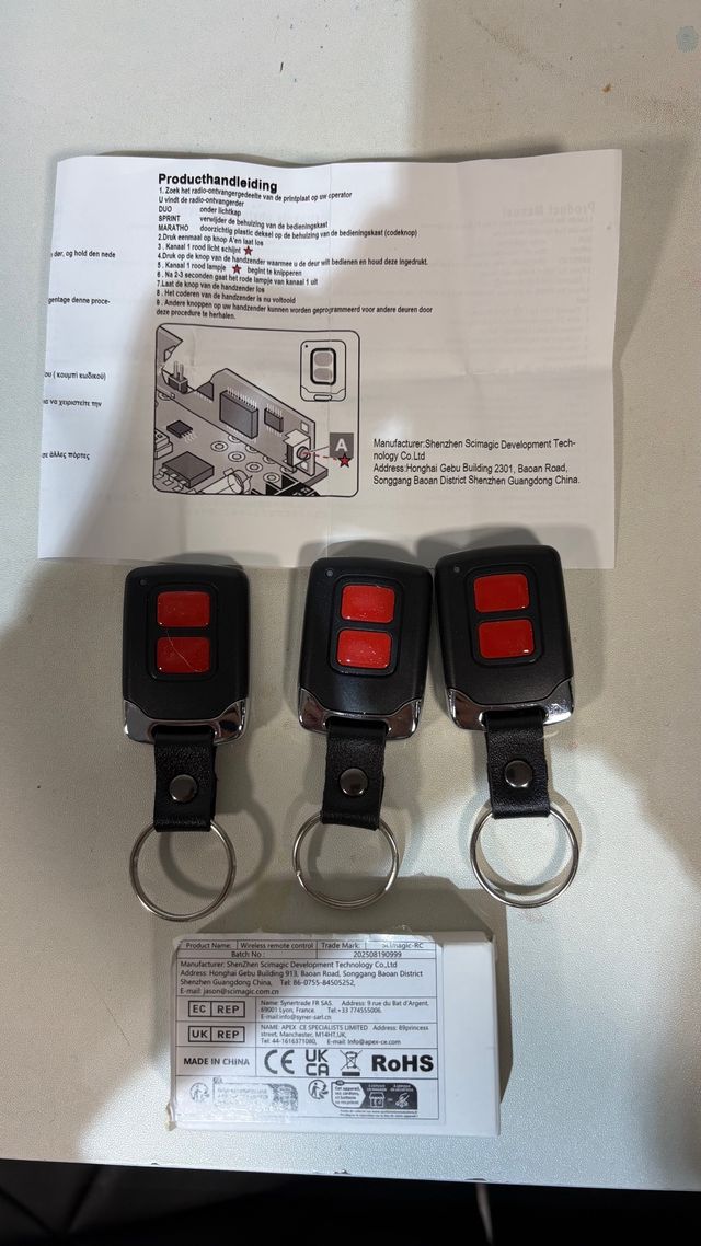 Mando garaje universal 3 unidades