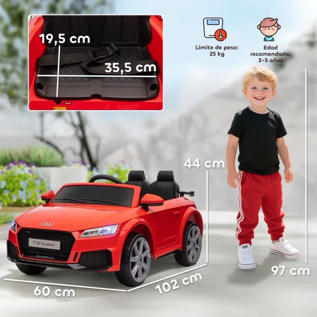 Carro Elétrico Infantil Audi TT Roadster Vermelho