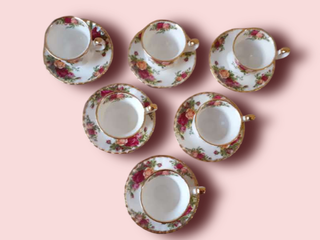 6 Tazas Café Royal Albert Rosas de campo viejo