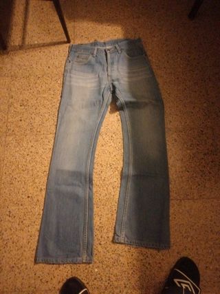 Pantalón Lee Desgastado Azul Claro