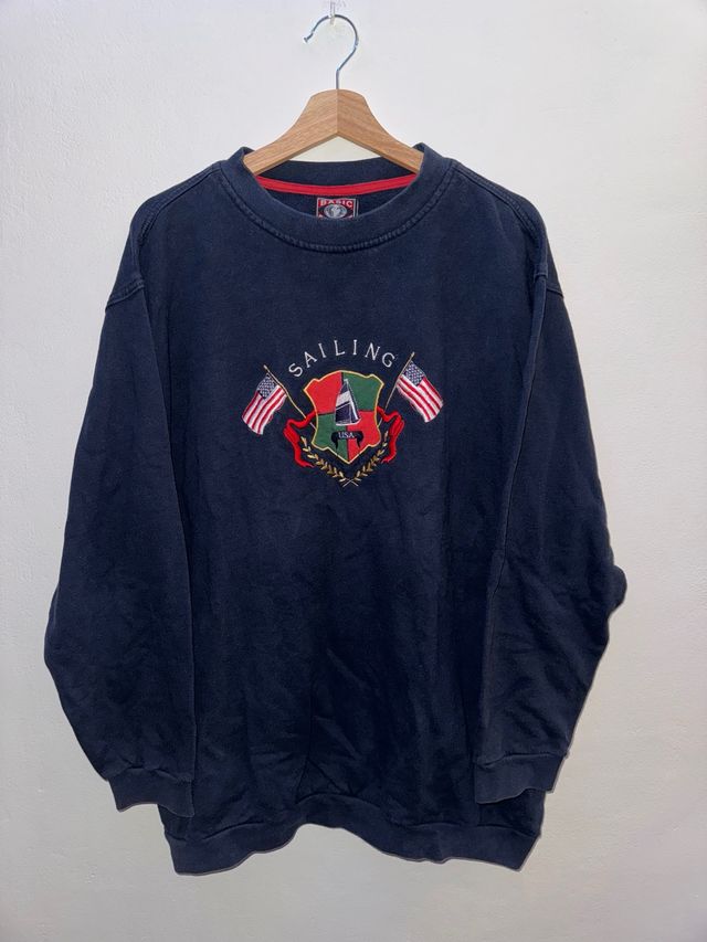 Sudadera Vintage BASIC Sailing USA XL