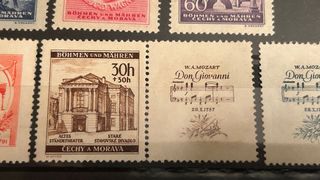 8 Sellos Bohemia y Moravia: Mozart, Hitler, Wagner