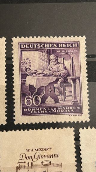 8 Sellos Bohemia y Moravia: Mozart, Hitler, Wagner
