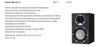 Pareja Altavoces Tannoy Mercury 7.1