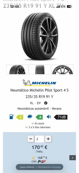 Neumático Michelin Pilot Sport 4 S 235/35 R19 91Y