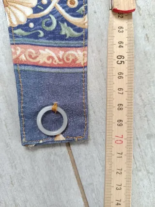 2 Cortinas de tela con flores azules y rosas