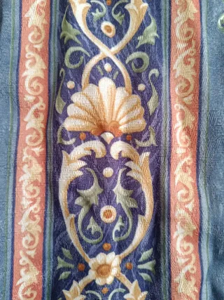 2 Cortinas de tela con flores azules y rosas