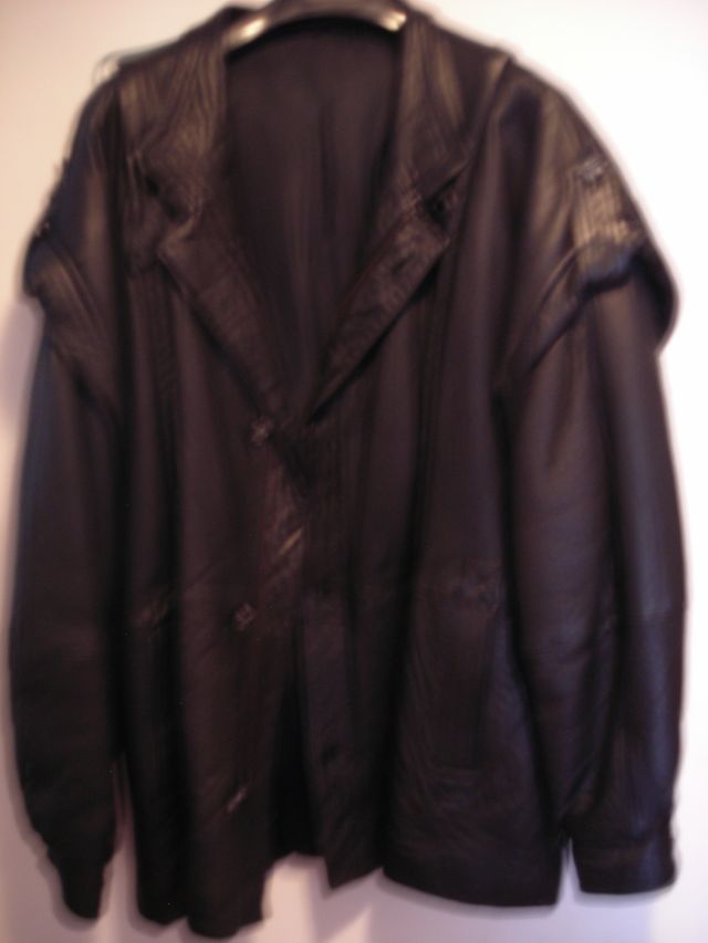 Chaqueta Piel Bovina Hombre Negra