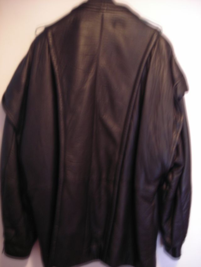 Chaqueta Piel Bovina Hombre Negra