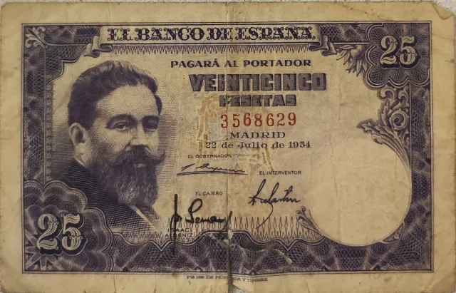 Billete 25 Pesetas Banco de España 1954