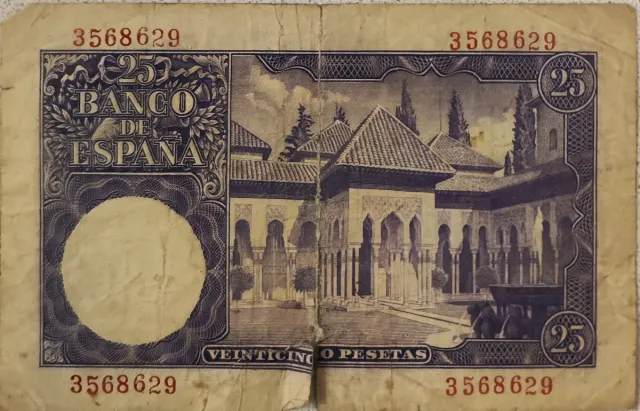 Billete 25 Pesetas Banco de España 1954