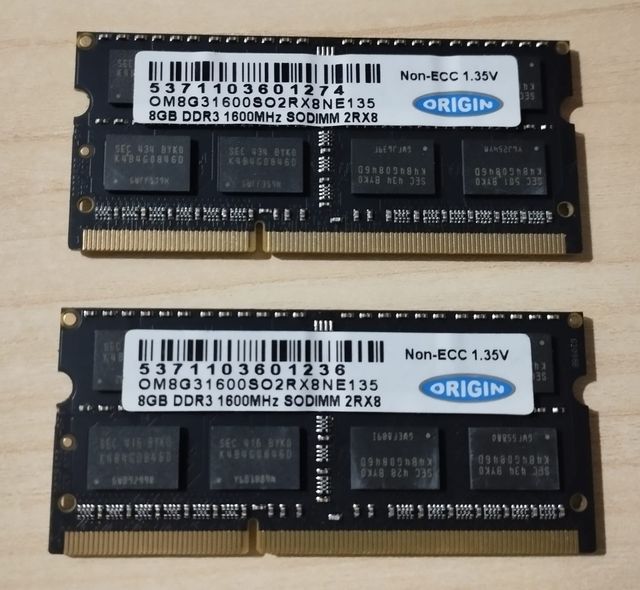 16GB DDR3 (2x8GB) Módulo RAM 8GB DDR3 1600MHz