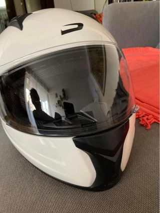 Casco moto bianco con visiera taglia s
