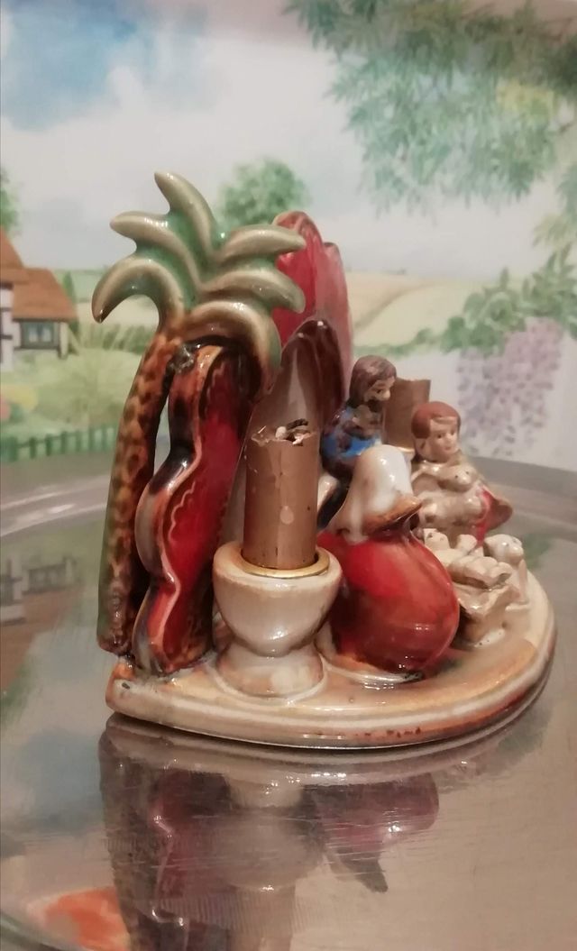 Presepe ceramica con 2 candeline