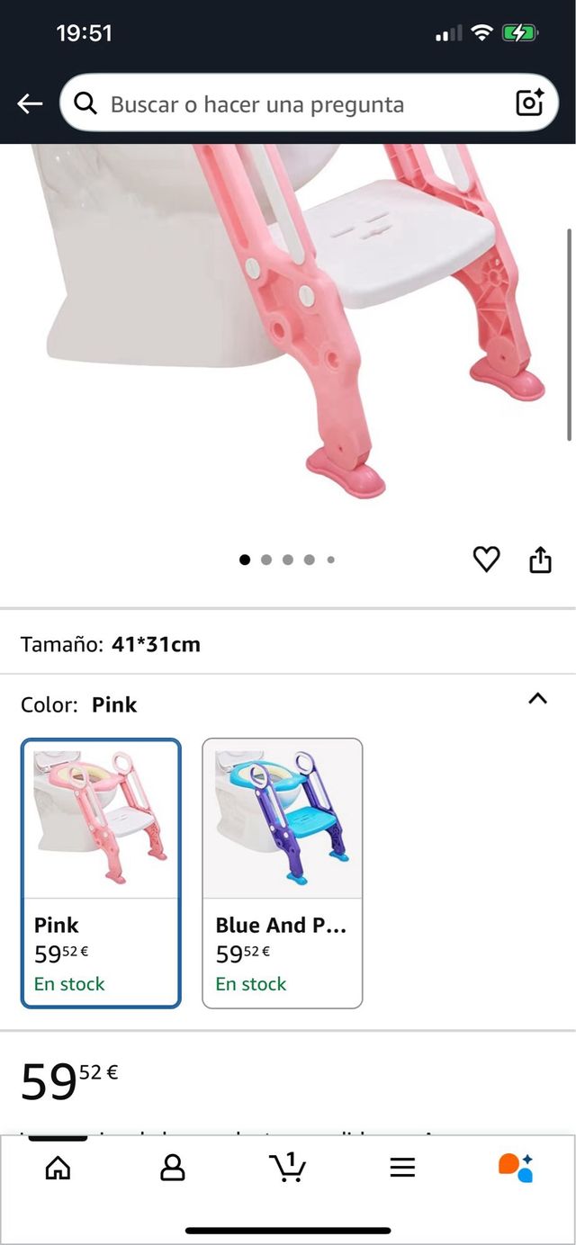 Entrenador WC Bebé con Escalera Rosa NUEVO