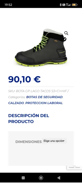 Botas de seguridad POSSTER grises y verdes