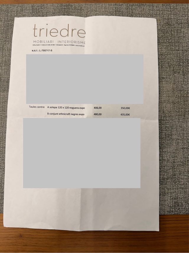 Mesa de centro madera nogal