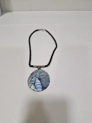 Colgante Nácar Azul/Plata