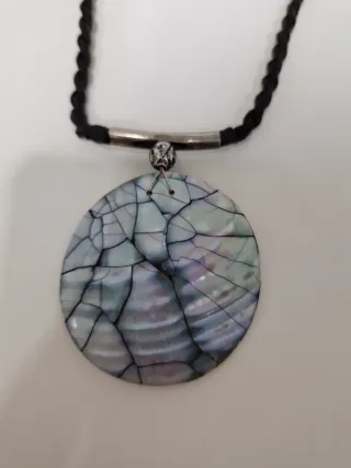 Colgante Nácar Azul/Plata