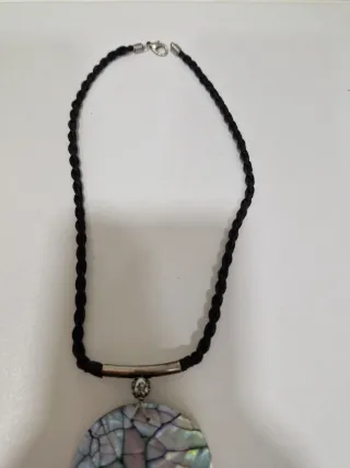 Colgante Nácar Azul/Plata