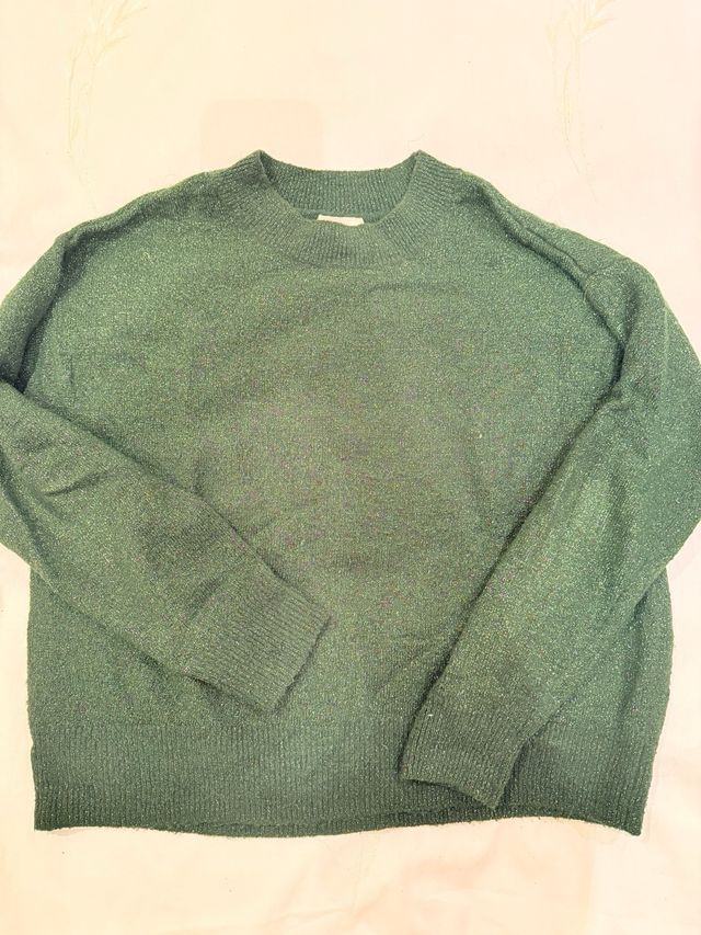 Jersey H&M Verde Brillo Oversize Talla Única